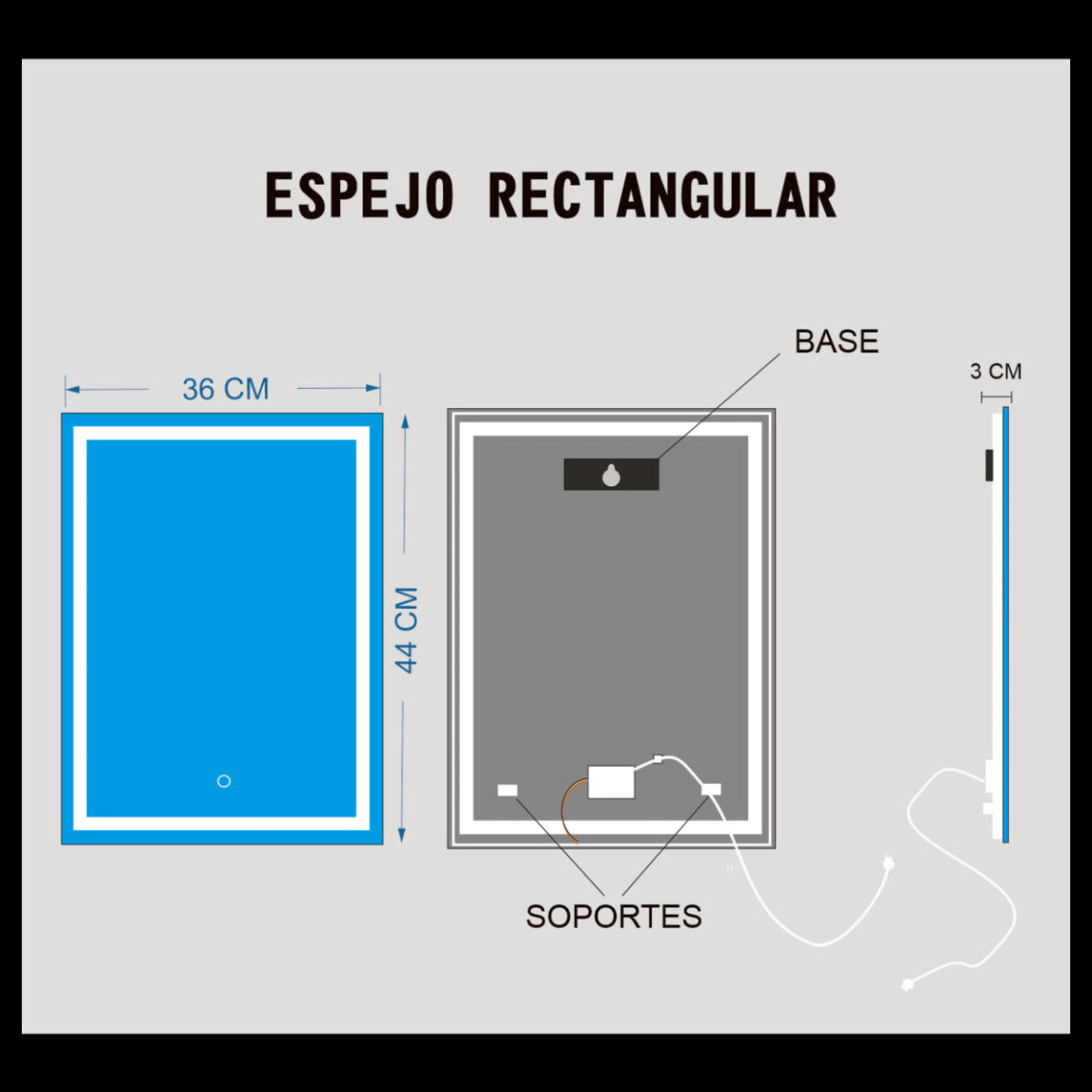 36X44 CM RECTANGULAR MARCO ESMERIL BILED