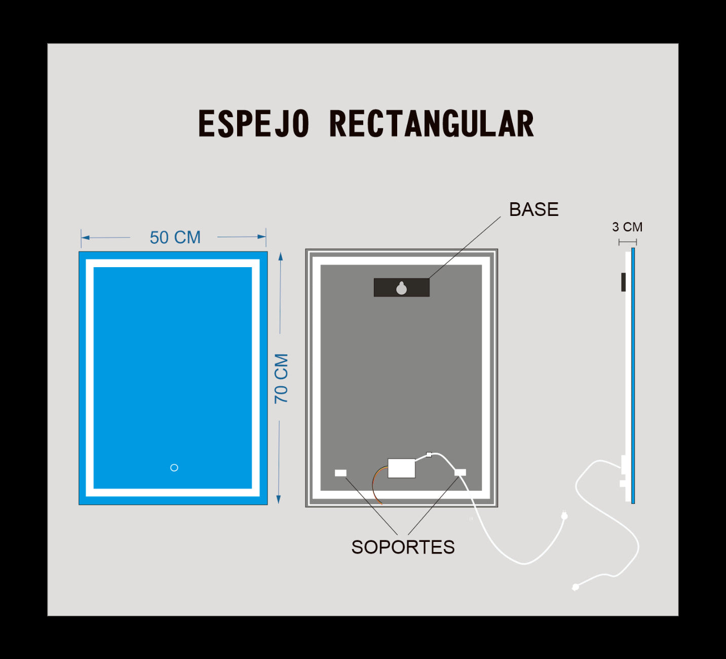 50X70 CM BILED  RECTANGULAR