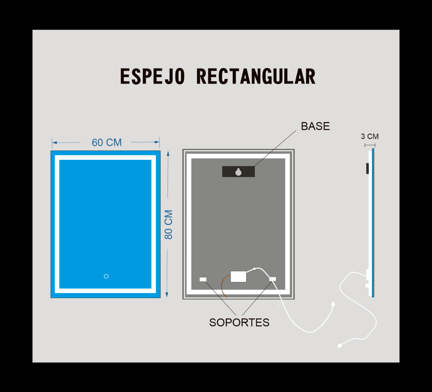 60X80 CM BILED RECTANGULAR VERTICAL