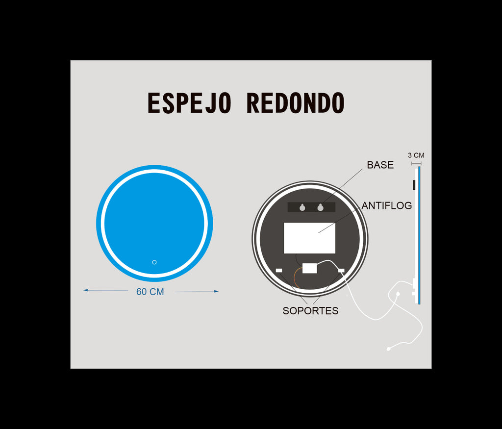 60 CM REDONDO RAYADO ANTIFLOG