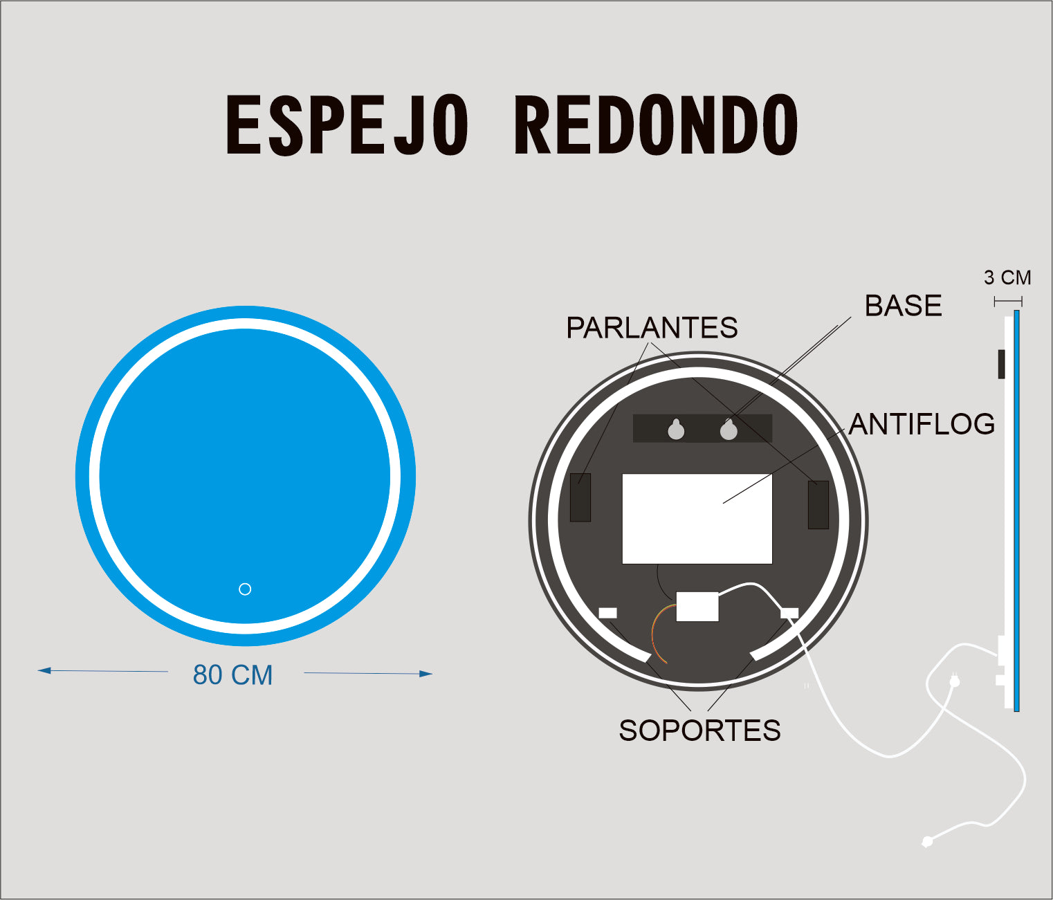 80 CM REDONDO BLUETOOTH