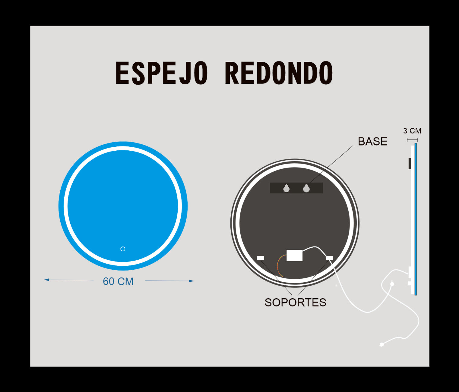 60CM REDONDO BILED LISO