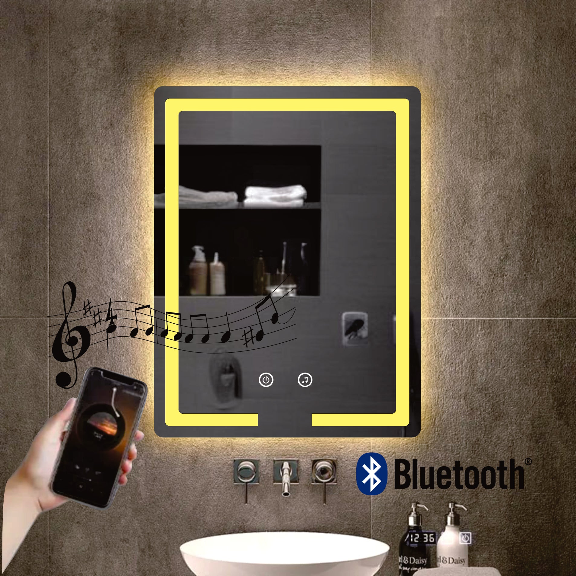 60X80 CM RECTANGULAR BLUETOOTH VERTICAL