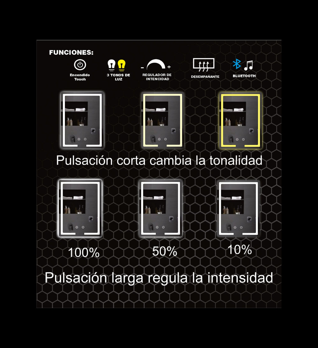 60X80 CM RECTANGULAR BLUETOOTH VERTICAL